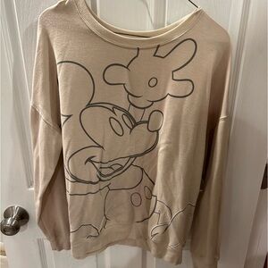 Disney. Women’s small, cream mickey mouse crew neck.